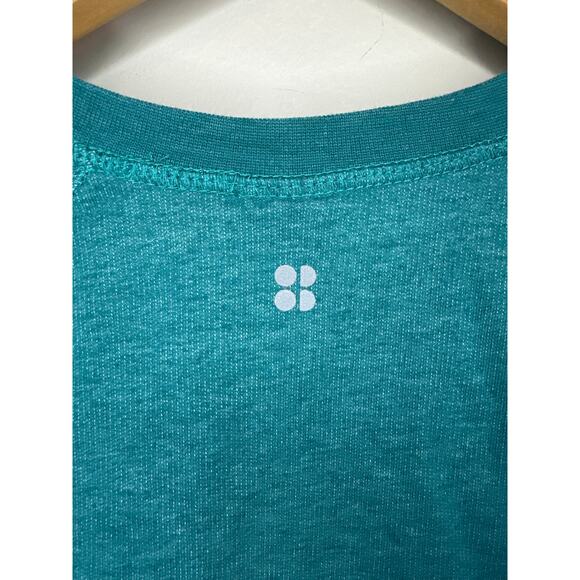 Sweaty Betty Chelsea Crop Sweatshirt Crewneck Teal Long Sleeve Size M Athleisure - Picture 6 of 9